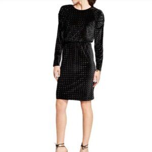 Black Velvet Puff Long Sleeves Dress Size XXL 1X 16 18 Evening Holiday Plus Size